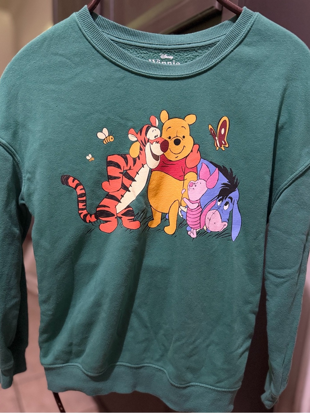 Disney Green Winnie the Pooh Character Sweatshirt